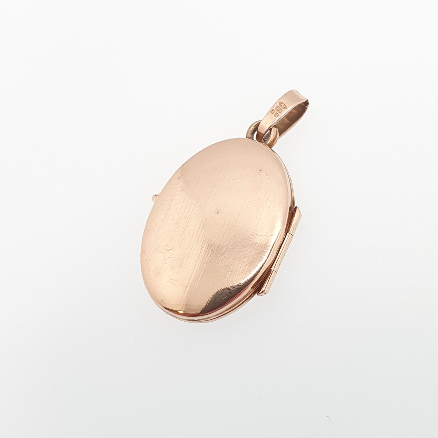 Vintage Solid 9ct 9k Gold Locket Oval All 375 9 Carat Gold Flower Embossed Necklace Photo Picture Pendant