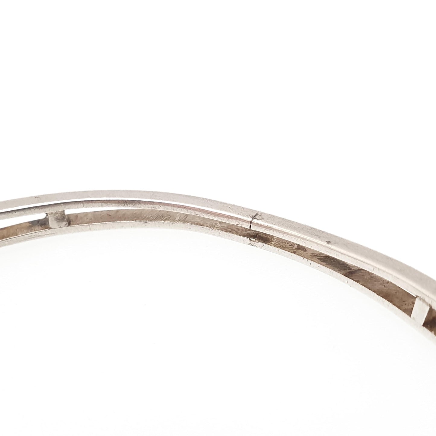 Antique Solid Silver Cats Eye Seed Pearl Bracelet Victorian Bangle Belle Epoque Handmade 19.00g Vintage Jewelry Jewellery