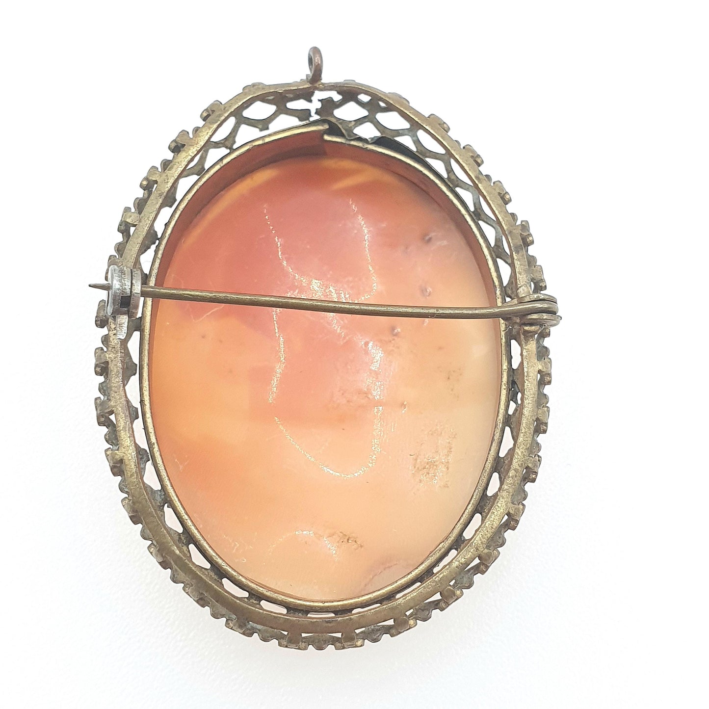 Antique Art Deco Hebe and The Eagle Cameo Brooch Roman Goddess of Youth Hand Carved Shell Gold Tone Base Metal Womens  Jewelry Jewellery