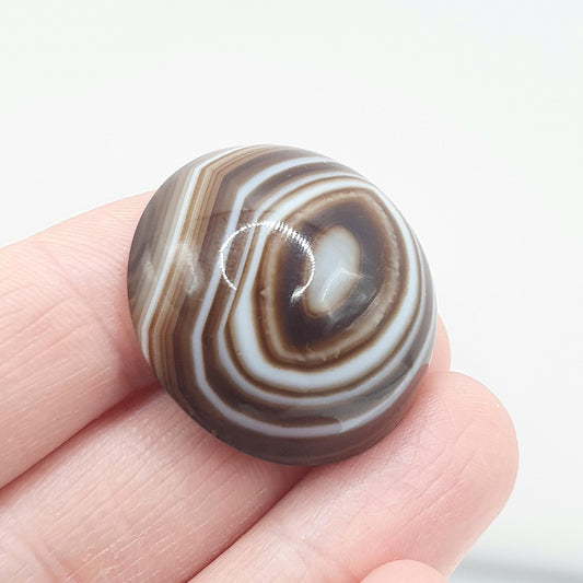 Antique Victorian Banded Agate Brooch Striped Quartz Brown and White Large Cabochon  Unisex Jewelry Womens Ladies Jewellery