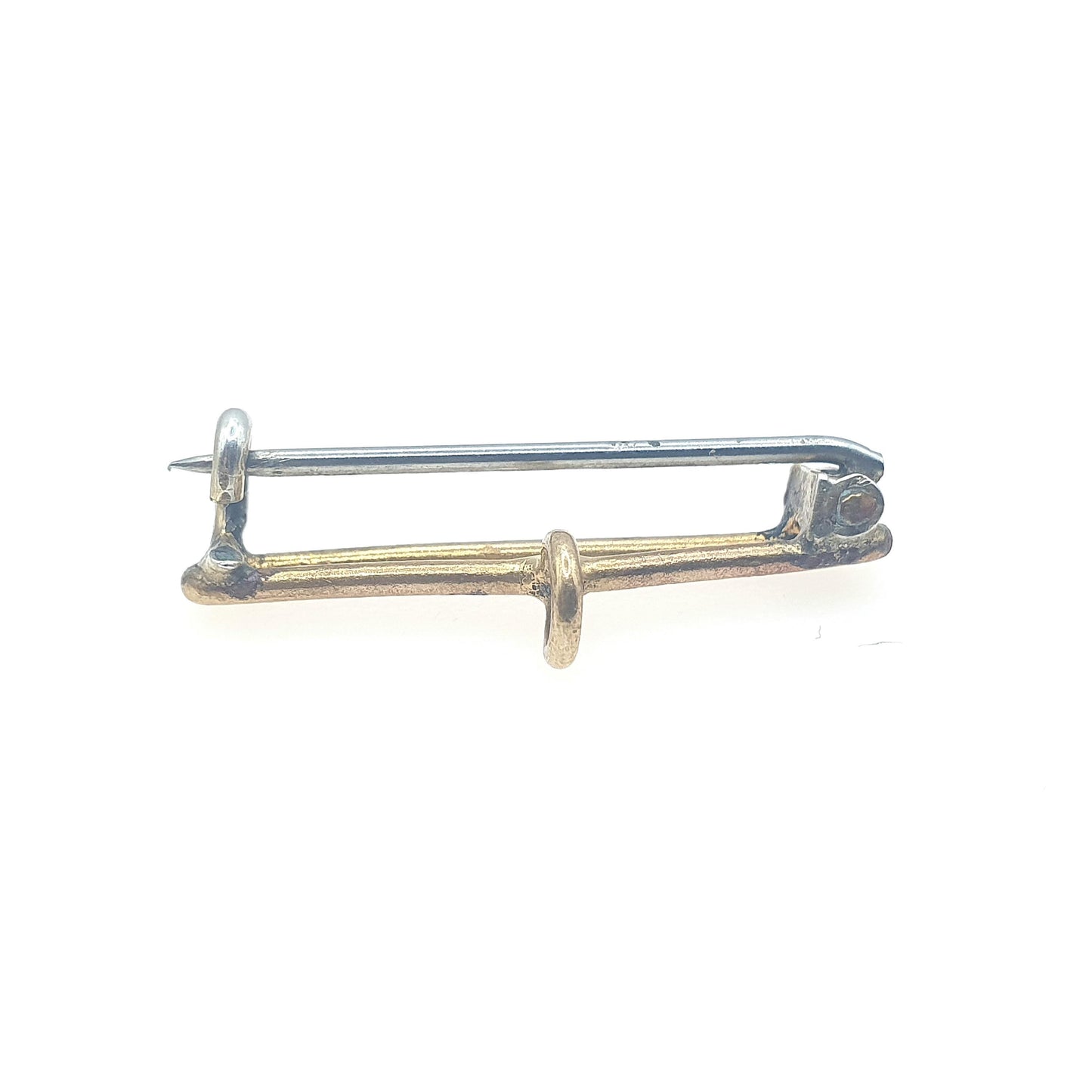 Antique Victorian Rolled Gold Nurse Fob Bar Brooch Pin Gold Filled Paperclip Style Unisex Womens Jewellery Jewelry