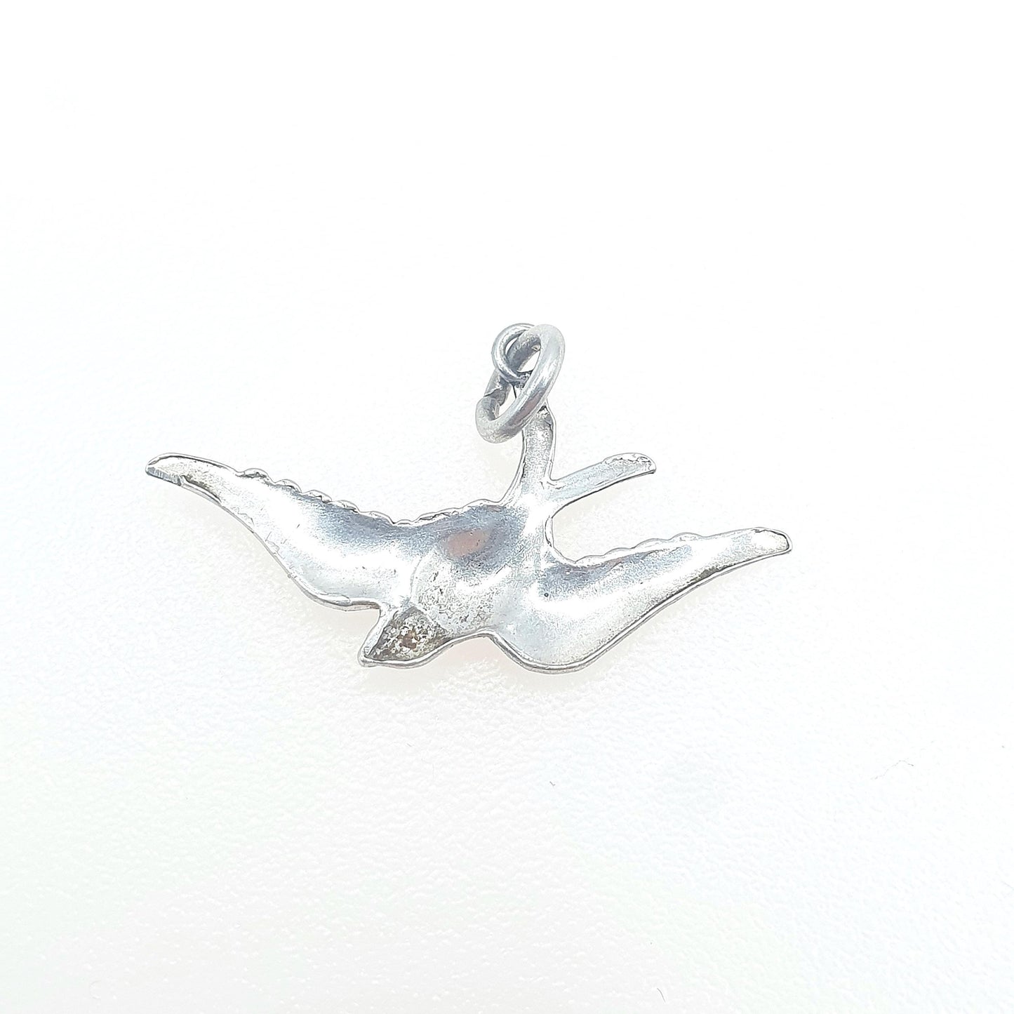Antique Victorian Solid Silver Bird Charm Pendant Songbird Swallow Small Gift Cute Unisex Vintage Womens Necklace Jewellery Jewelry