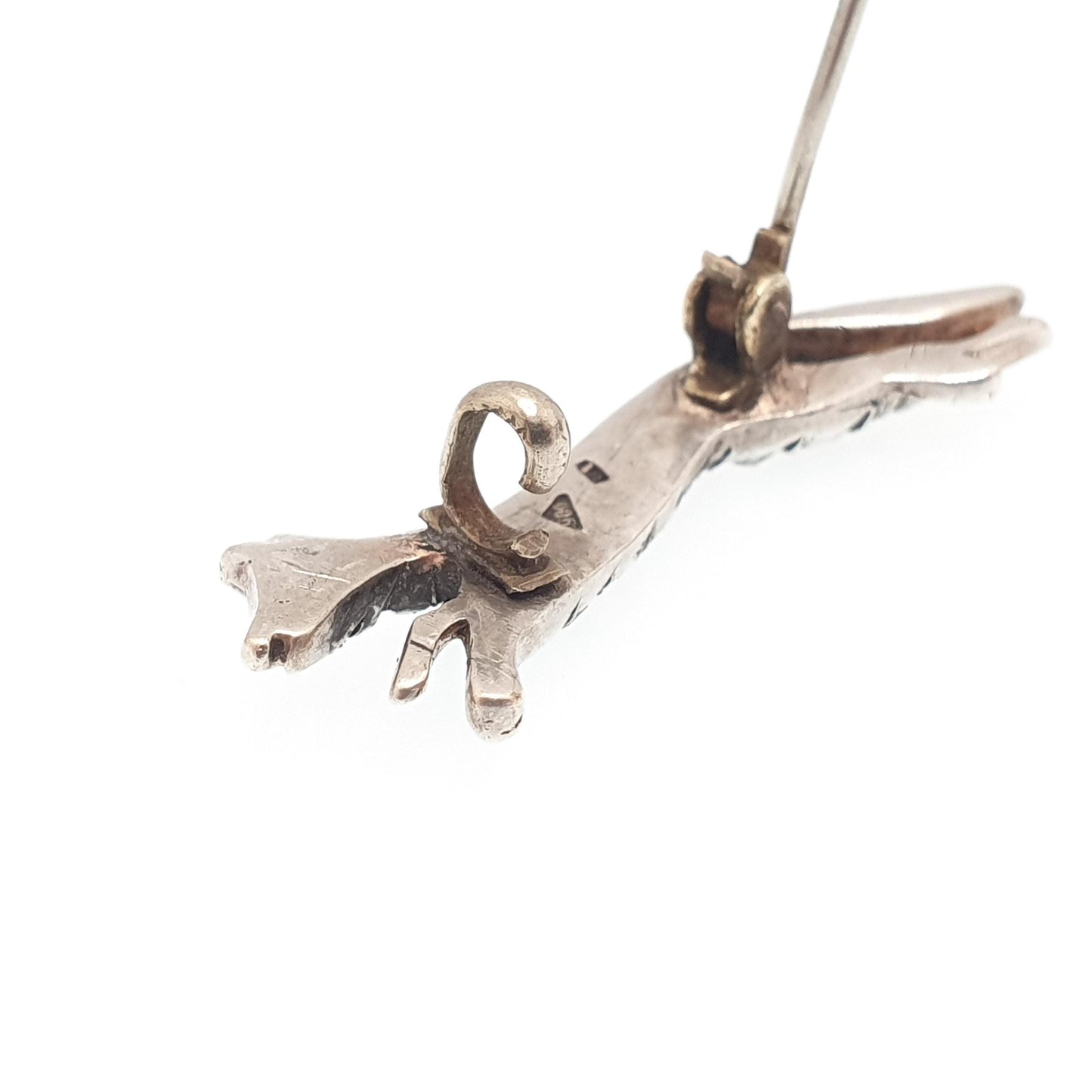 Antique Solid Silver Fox Brooch Diamond Paste Pin Foxes Cunning Good Luck Vintage Animal Jewelry Jewellery