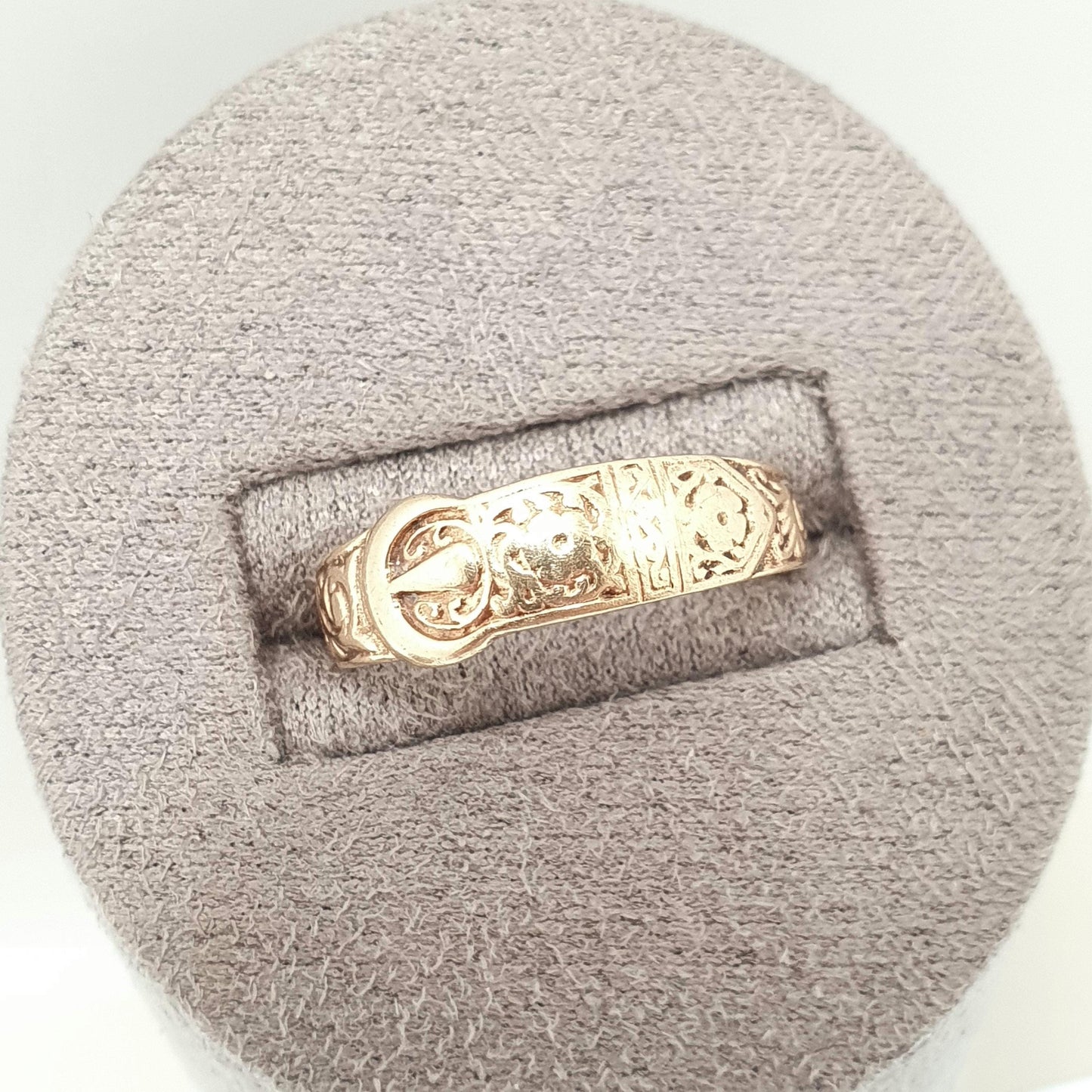 Vintage 9k 9ct Gold Buckle Band Ring Stacking Stacker 1973 Hallmarked Solid 375 9kt Stack Belt Mens Womens Jewelry Jewellery