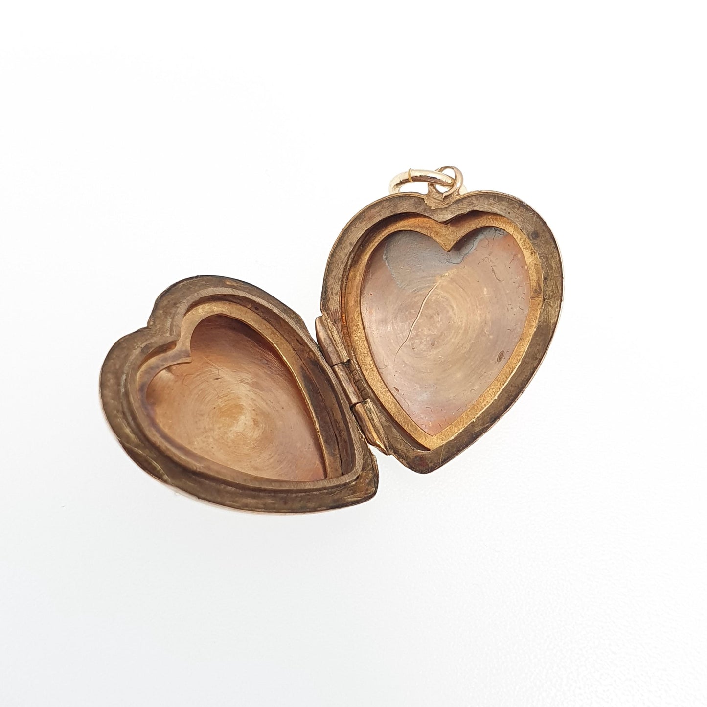 Antique 9ct Gold Heart Locket Cute Engraved Solid 9k 375 Pendant Love Gift Back & Front Necklace Jewelry Womens Jewellery