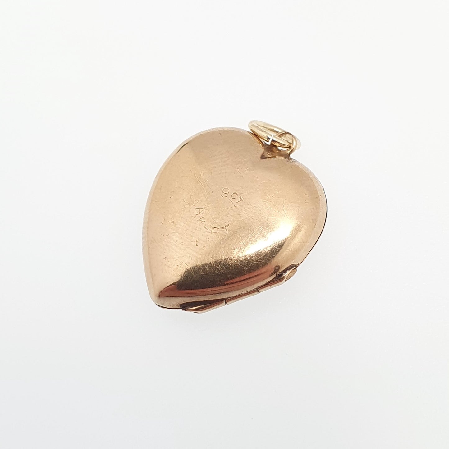 Antique 9ct Gold Heart Locket Cute Engraved Solid 9k 375 Pendant Love Gift Back & Front Necklace Jewelry Womens Jewellery