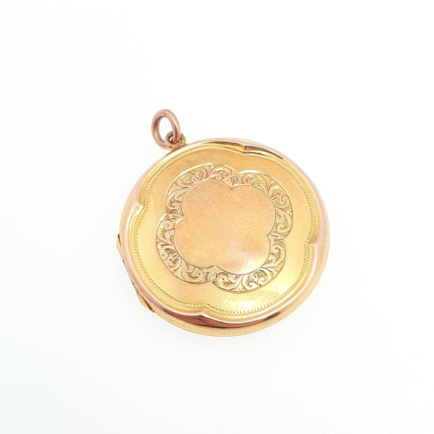 Antique Solid 9k 9ct Gold Locket Round 1912 Hallmark Large Big All 9ct 9kt Gold Necklace Photo Picture Pendant Jewelry Jewellery