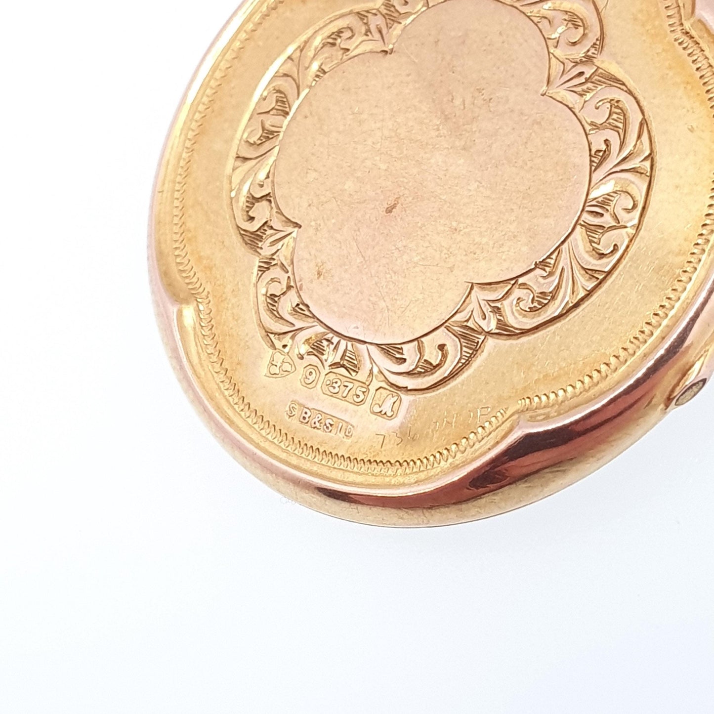 Antique Solid 9k 9ct Gold Locket Round 1912 Hallmark Large Big All 9ct 9kt Gold Necklace Photo Picture Pendant Jewelry Jewellery