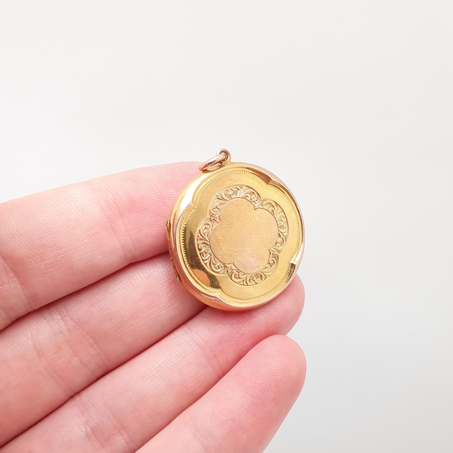 Antique Solid 9k 9ct Gold Locket Round 1912 Hallmark Large Big All 9ct 9kt Gold Necklace Photo Picture Pendant Jewelry Jewellery