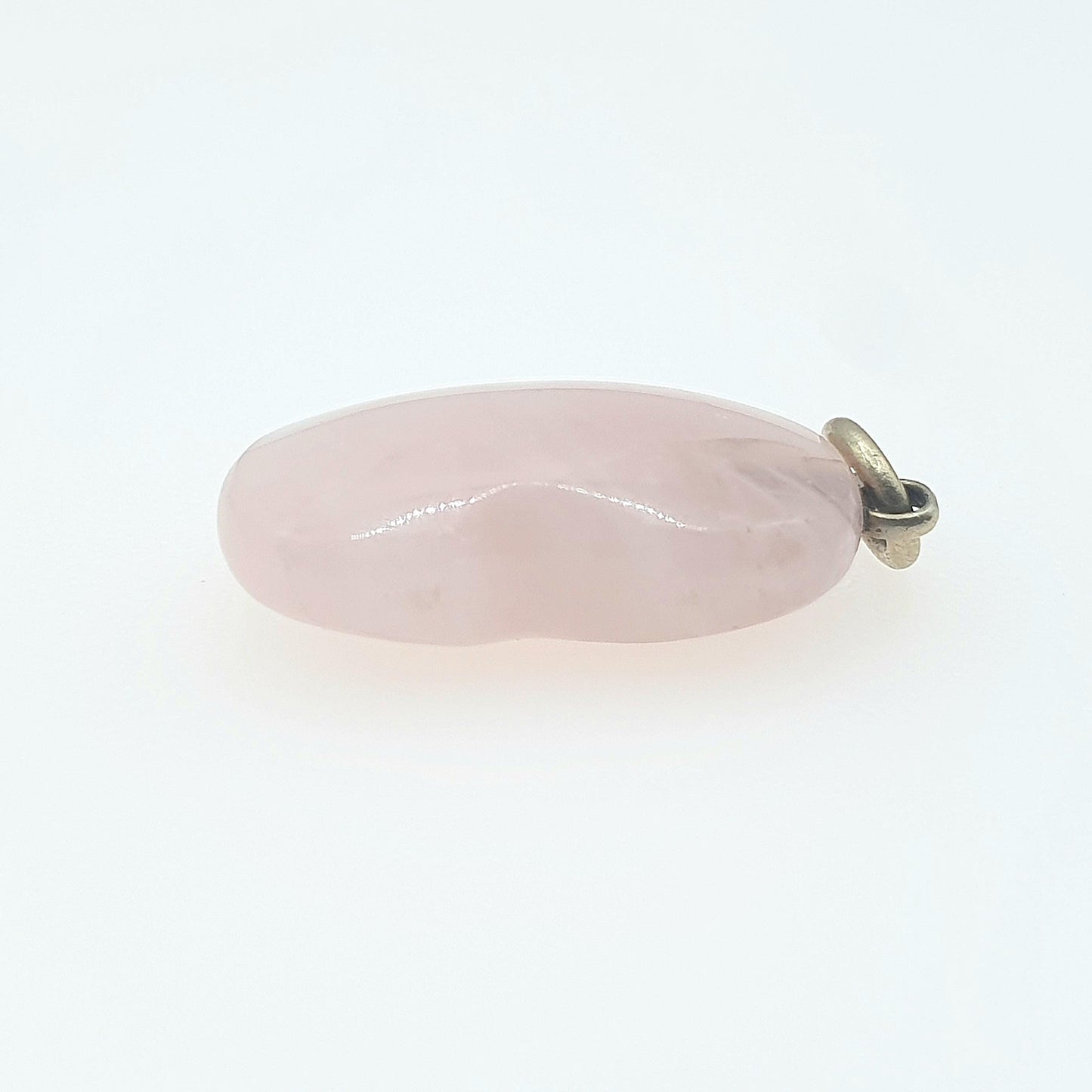 Antique Victorian Kidney Lucky Bean Rose Quartz Charm Pendant Necklace Genuine Pink Natural Gemstone Pebble Good Luck Jewellery