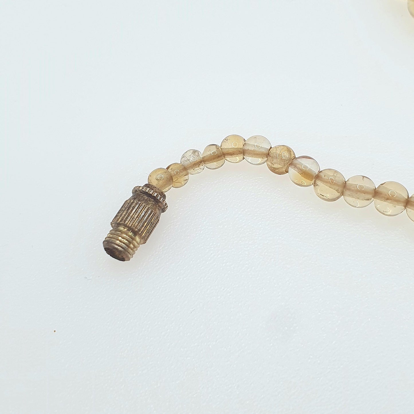 Antique Citrine Bead Necklace Art Deco Genuine Orange Quartz Gemstones Graduating Round Beads Vintage Womens Jewelry Jewellery