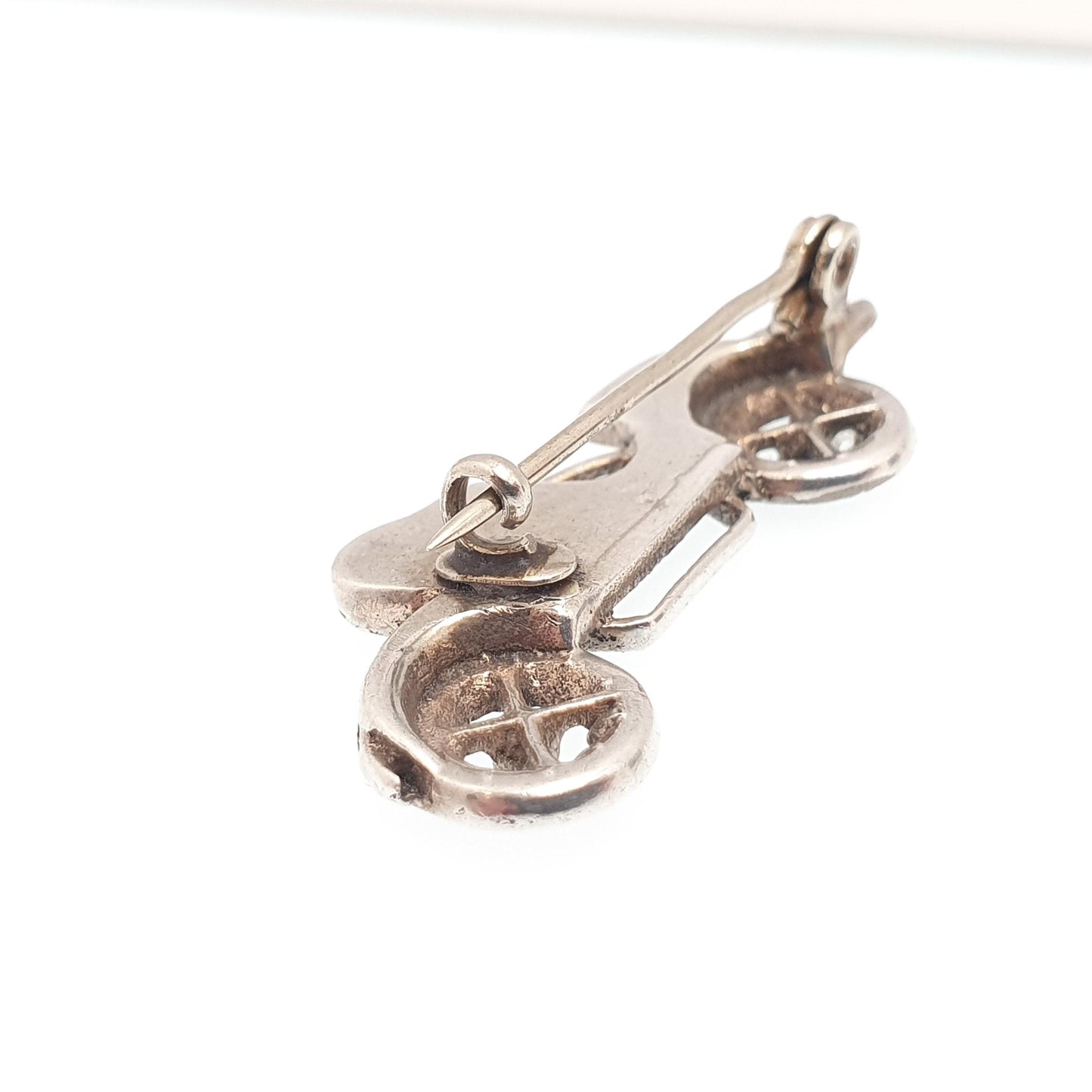 Antique Solid Silver Car Brooch Diamond Paste Automobile Collectible Sweetheart Vintage Womens Jewelry Jewellery