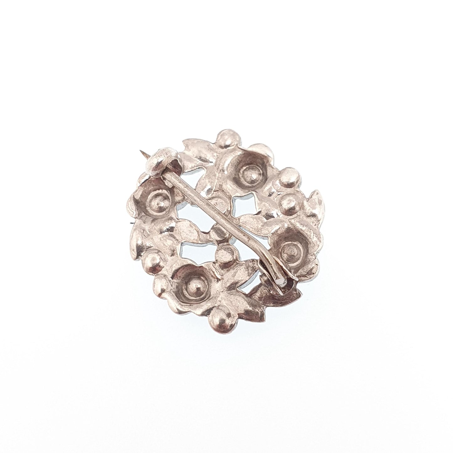 Old Vintage Bernard Instone Enamel Solid Silver Brooch Blue Flowers Forget Me Not Genuine 1930s Jewelry Jewellery