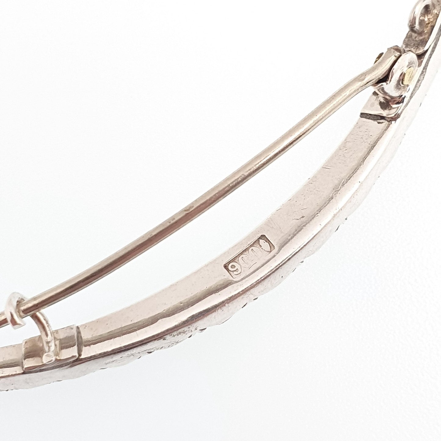 Antique Solid Silver Diamond Paste Crescent Moon Brooch Victorian Sparkly Vintage Celestial Jewelry Jewellery 1800s Genuine