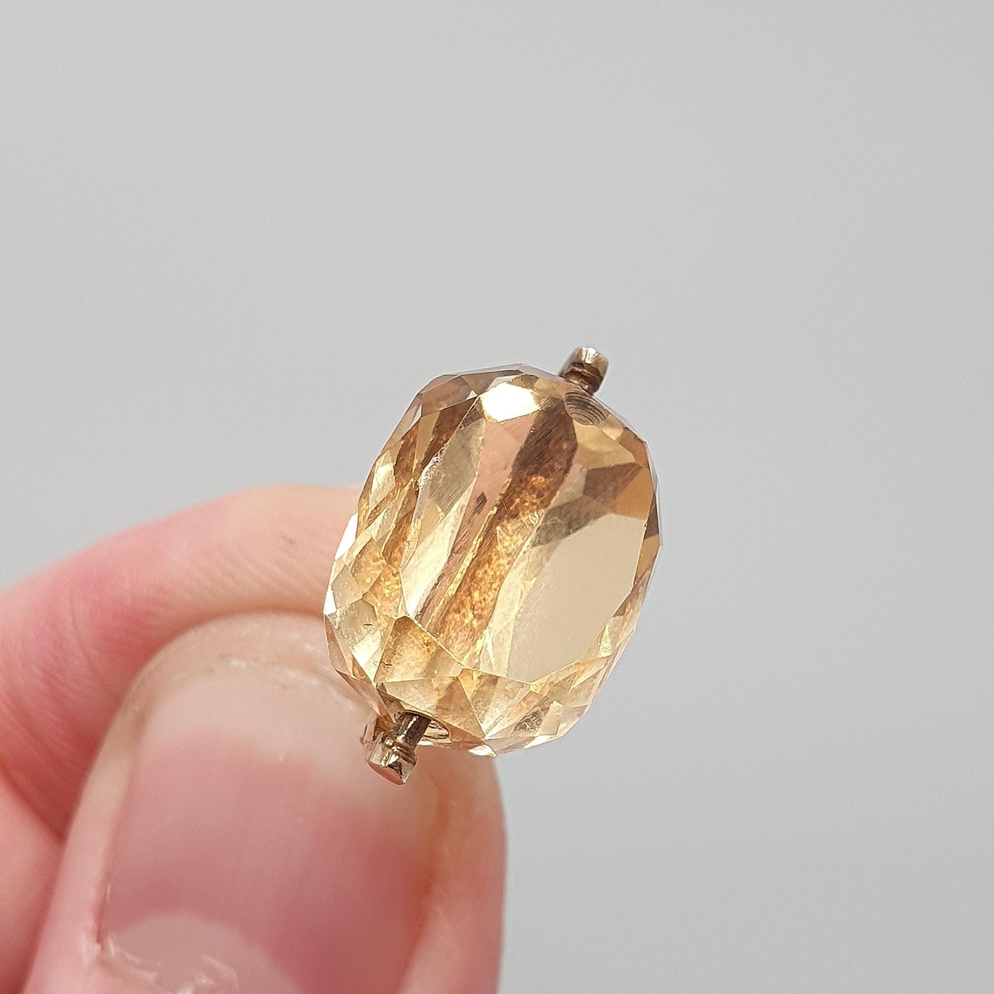 Vintage 9ct 9k Gold Citrine Spinner Fob Pendant Necklace Gemstone Albert Style Genuine Solid 375 Hallmark Vintage Jewellery Jewelry