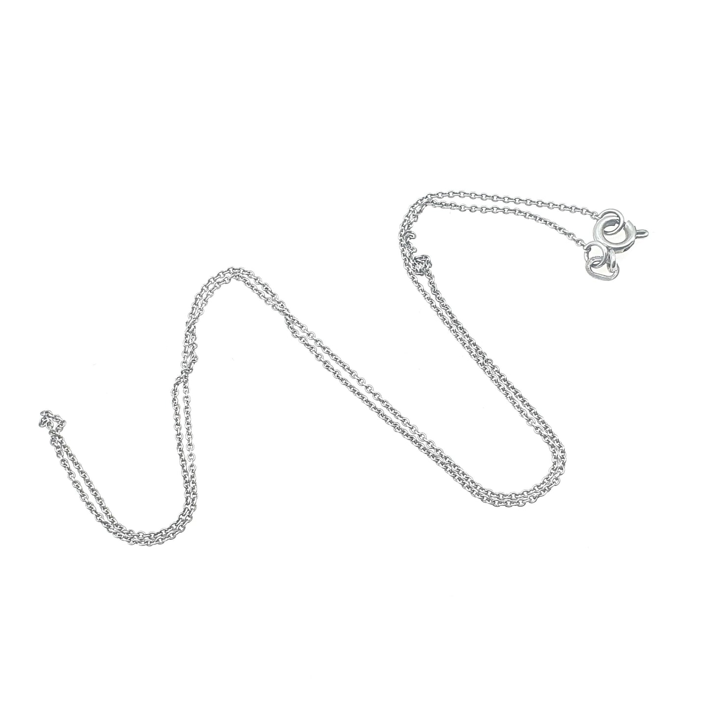 Antique Solid Silver Cable Link Chain Necklace Oval Trace Link Art Deco Genuine Fine 45cm 1.55g Womens Vintage Retro Jewelry Jewellery