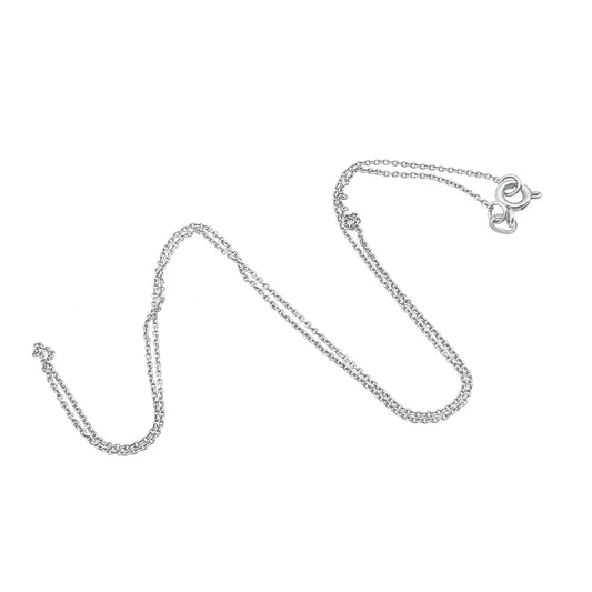 Antique Solid Silver Cable Link Chain Necklace Oval Trace Link Art Deco Genuine Fine 45cm 1.55g Womens Vintage Retro Jewelry Jewellery