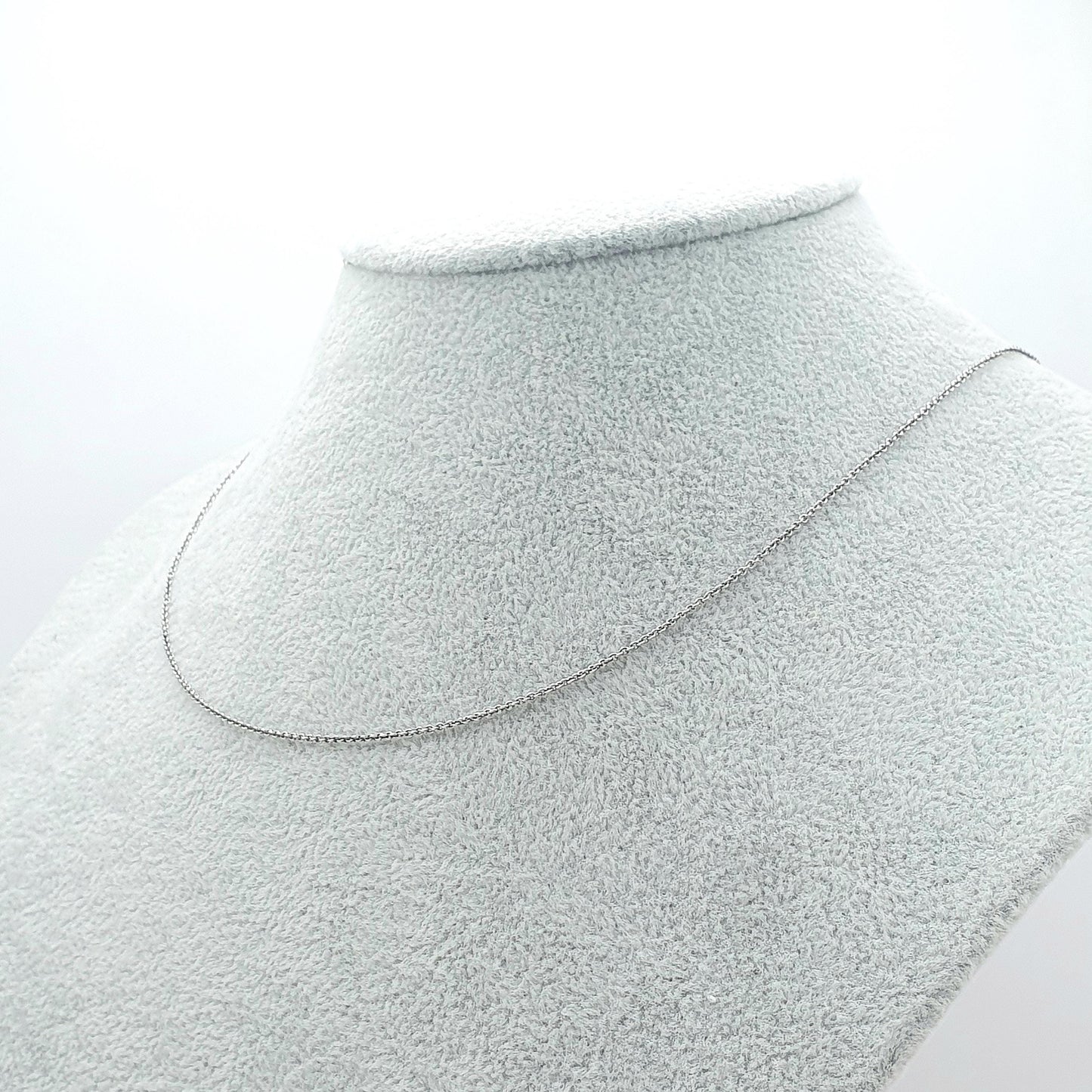 Antique Solid Silver Cable Link Chain Necklace Oval Trace Link Art Deco Genuine Fine 45cm 1.55g Womens Vintage Retro Jewelry Jewellery