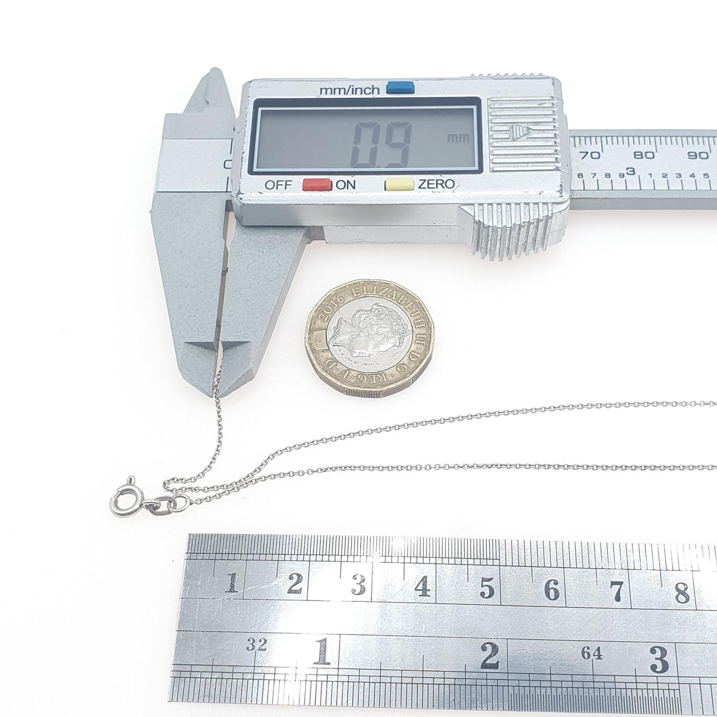 Antique Solid Silver Cable Link Chain Necklace Oval Trace Link Art Deco Genuine Fine 45cm 1.55g Womens Vintage Retro Jewelry Jewellery