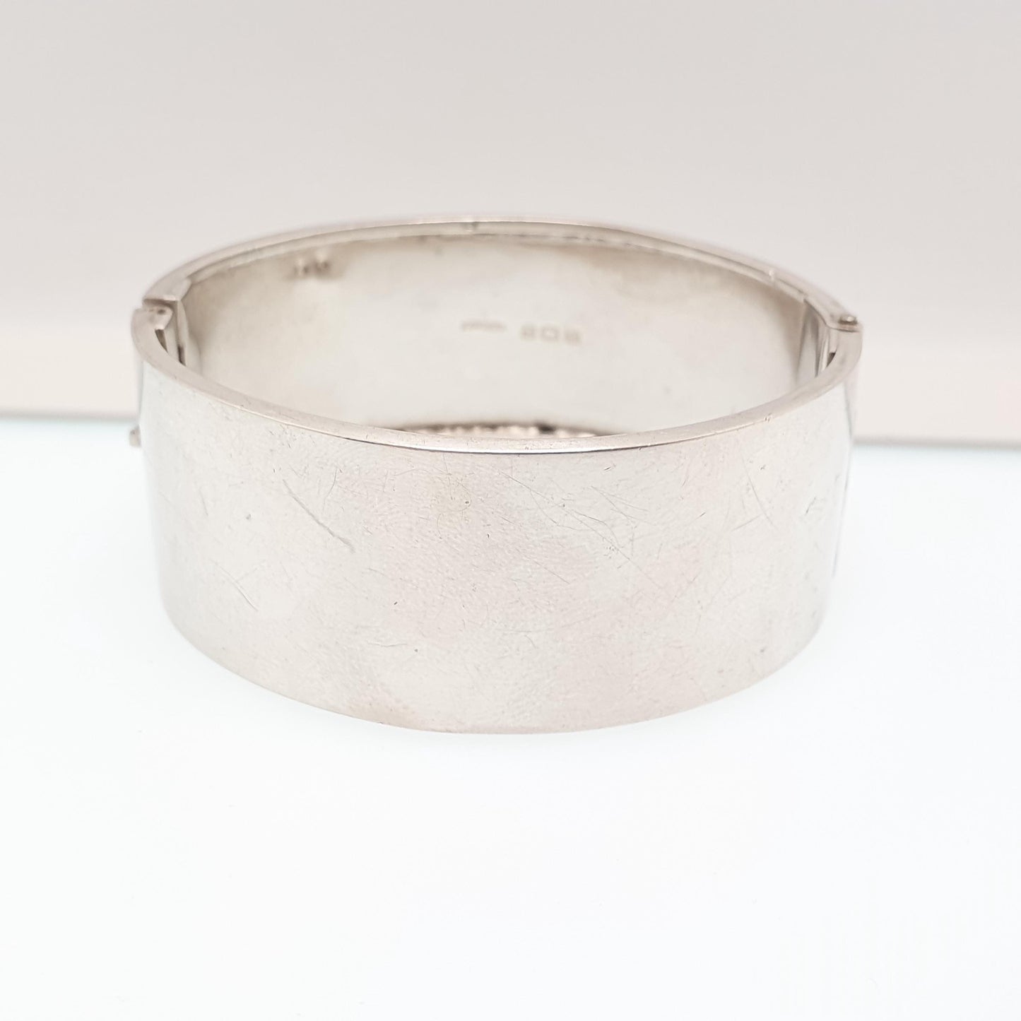 Old Vintage Sterling Silver Snap Bracelet Bangle 1934 Hallmarked Heavy Thick Chunky 30.71g Engraved 925 Womens Jewelry Jewellery