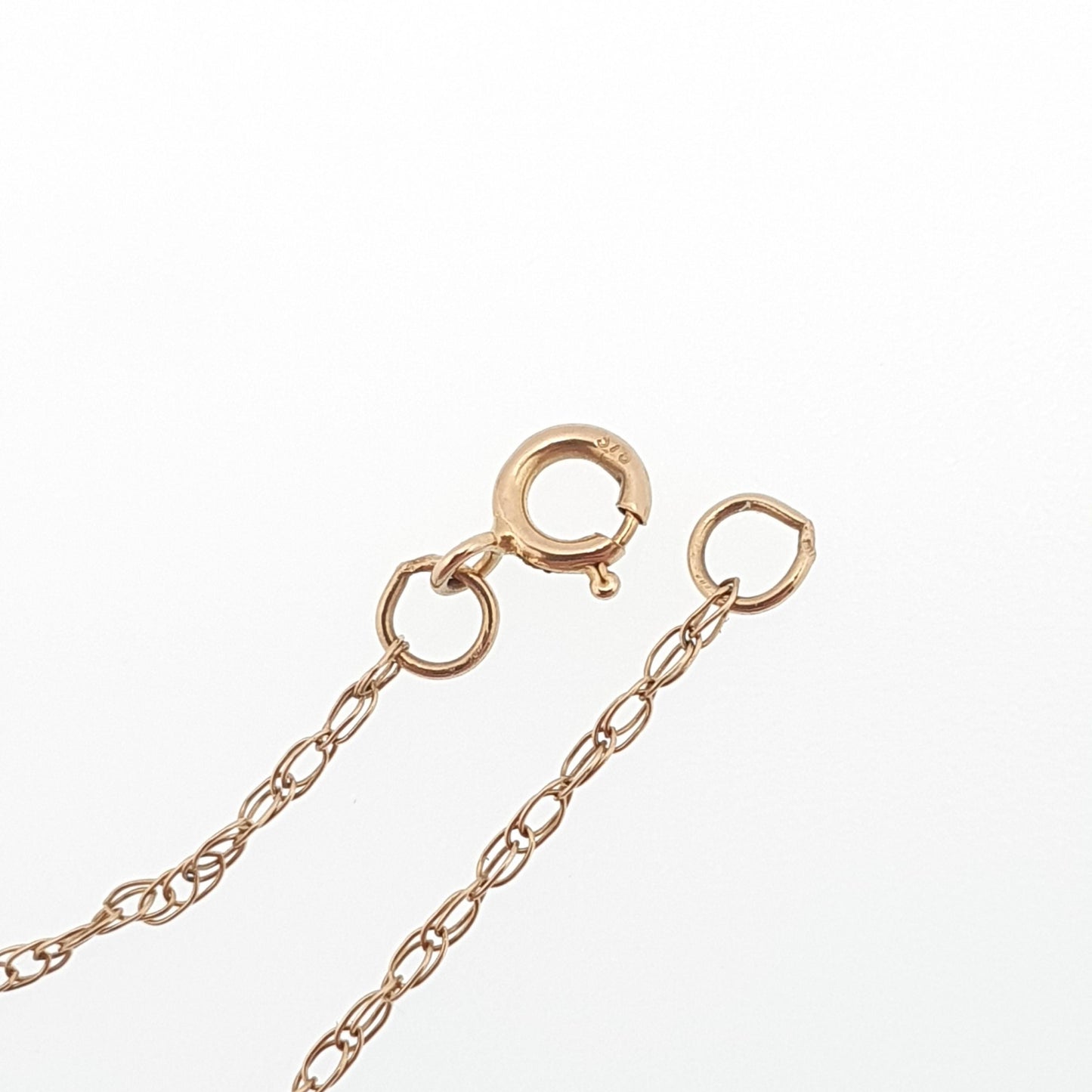 Vintage 9k 9ct Gold Chain Necklace Rope Link 47cm 18.5" 0.60g Twisting Cable Link Helix Long Fine Solid 375 Jewelry Jewellery
