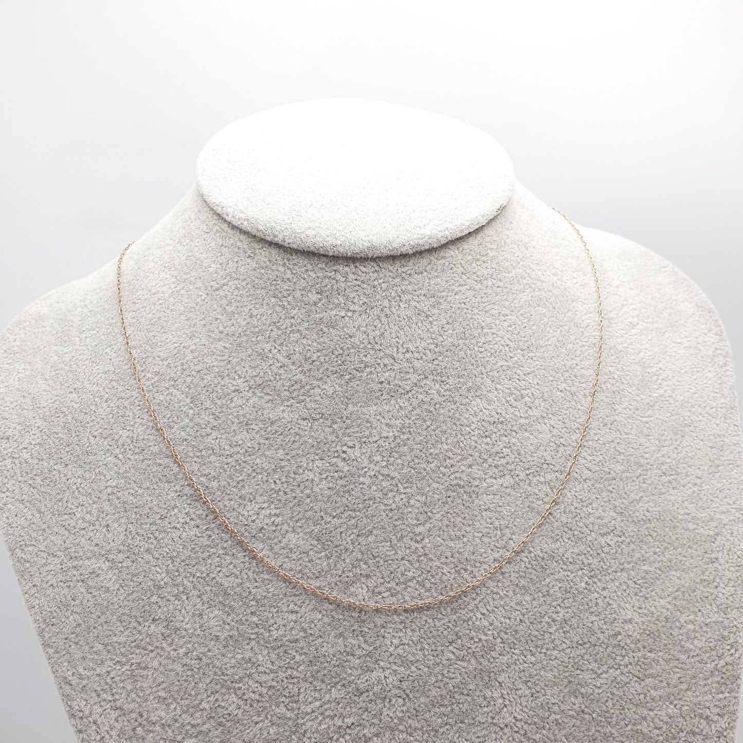 Vintage 9k 9ct Gold Chain Necklace Rope Link 47cm 18.5" 0.60g Twisting Cable Link Helix Long Fine Solid 375 Jewelry Jewellery