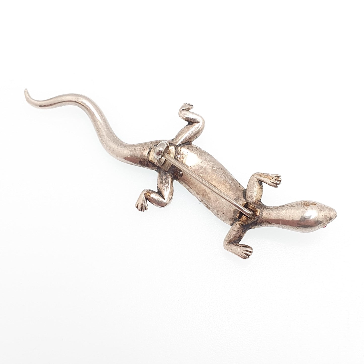 Antique Victorian Solid Silver Lizard Brooch Emerald & Diamond Paste Pastes Reptile Animal Gecko Vintage Womens Retro Jewelry Jewellery