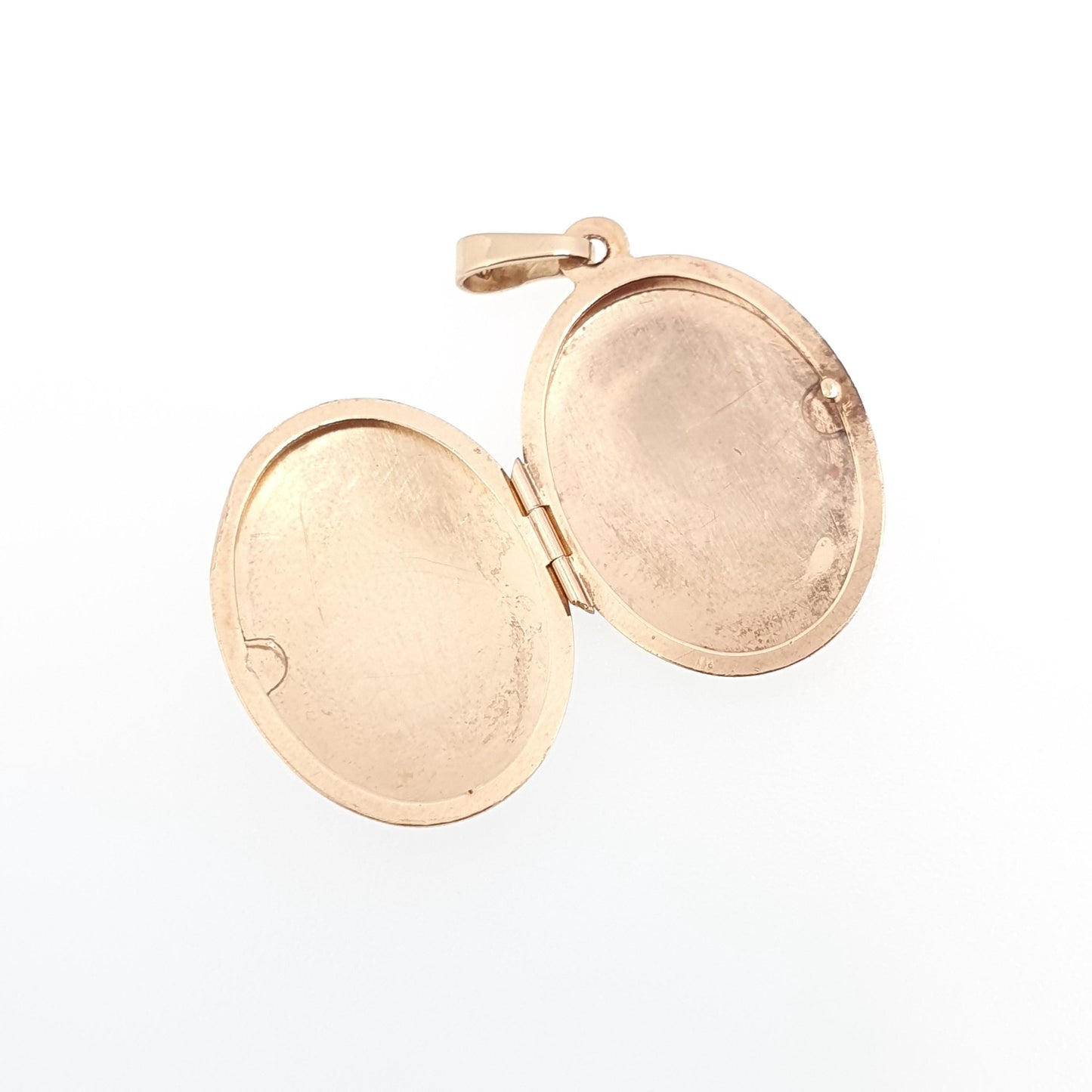 Vintage Solid 9ct 9k Gold Locket Oval All 375 9 Carat Gold Flower Engraved Necklace Photo Picture Pendant Jewelry