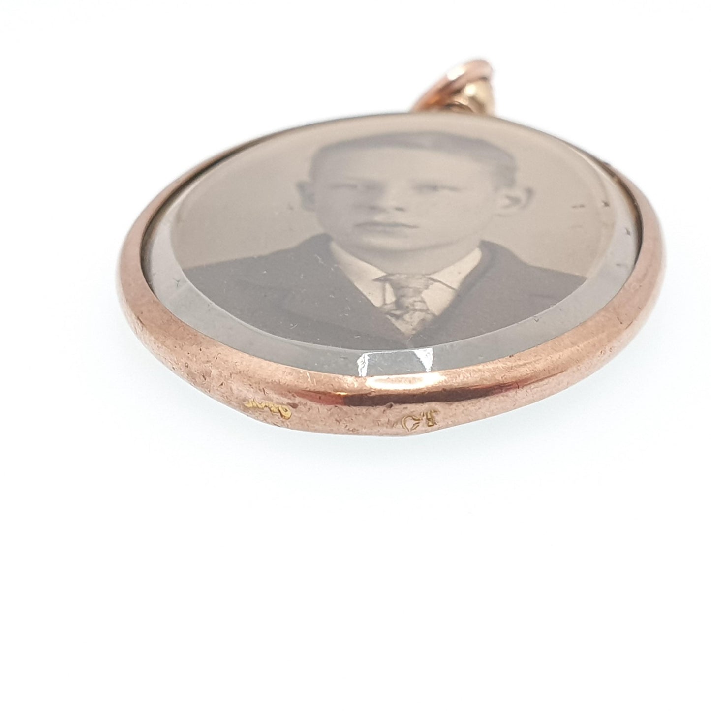 Antique 9ct Rose Gold Locket Pendant Necklace Solid 375 9k 9kt Oval Plain Vintage Photo Picture Glass Gift Jewelry Jewellery
