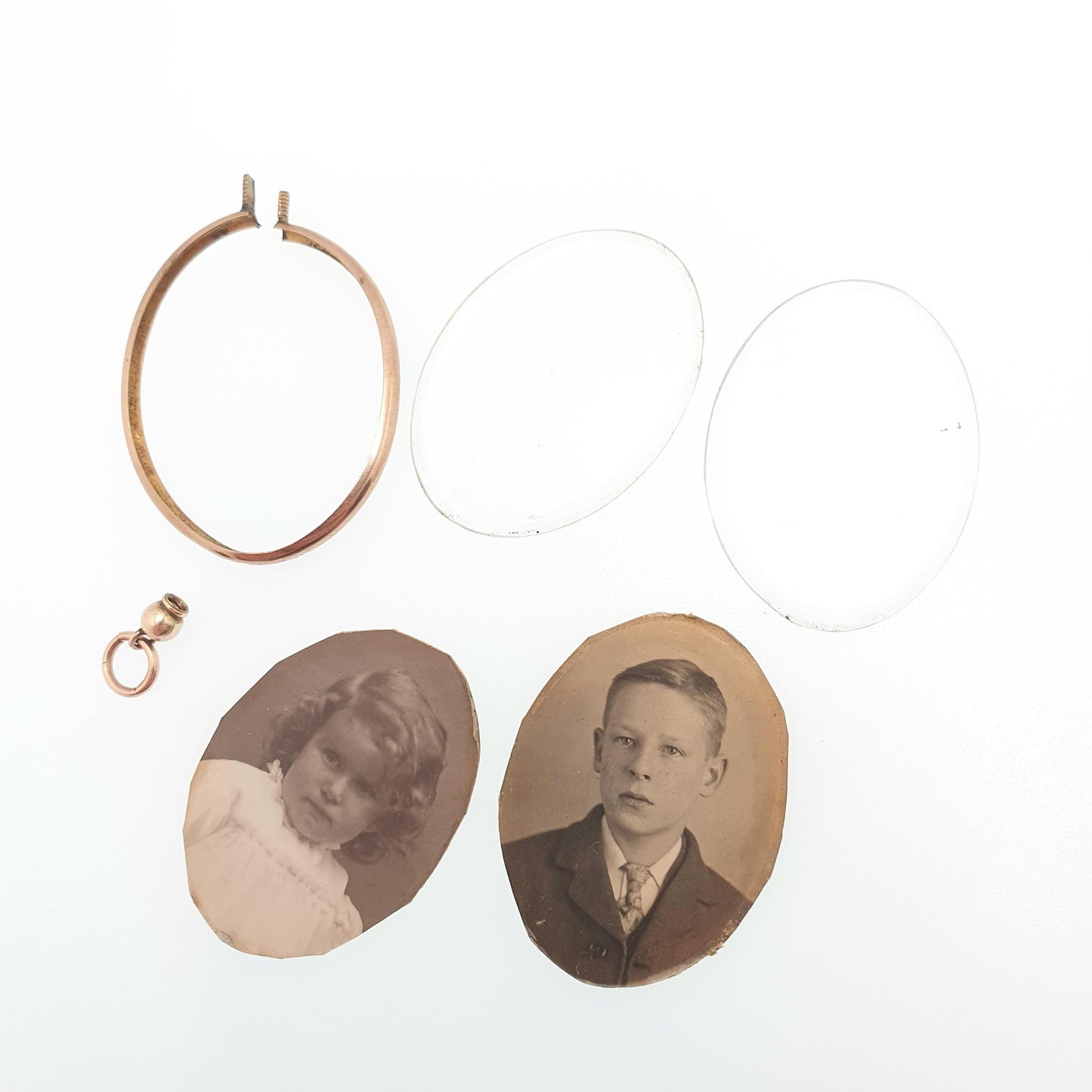 Antique 9ct Rose Gold Locket Pendant Necklace Solid 375 9k 9kt Oval Plain Vintage Photo Picture Glass Gift Jewelry Jewellery