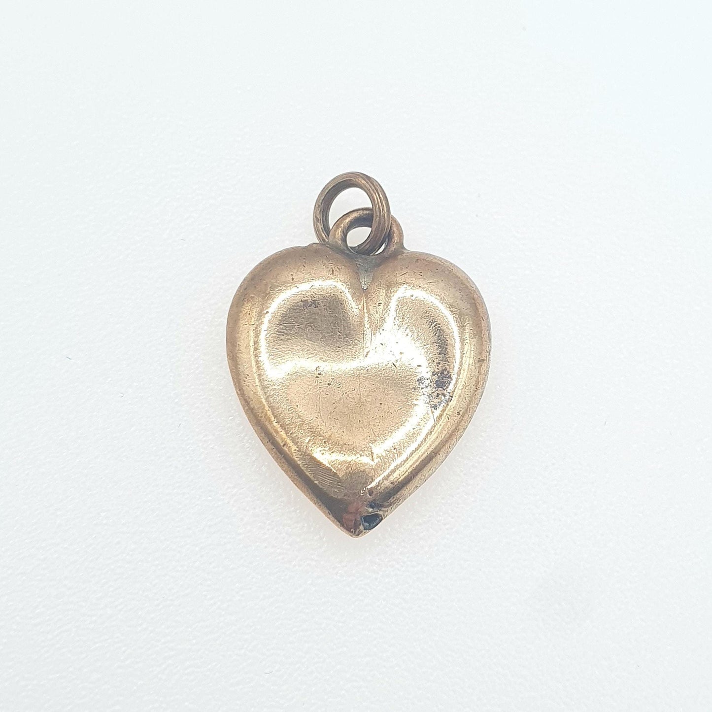 Antique Victorian Rolled Gold Heart Faux Seed Pearl Turquoise Necklace Pendant Charm Puffer Gold Filled Womens Jewelry Vintage Jewellery