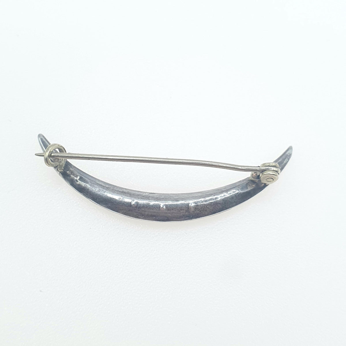 Antique Solid Silver Crescent Moon Diamond Paste Brooch Victorian Sparkly Vintage Celestial Womens Jewelry Jewellery 1800s Genuine