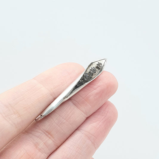 Antique Sterling Silver Flower Lily Diamond Paste Brooch Floral Arum 1919 Hallmarked Vintage Womens Jewelry Jewellery