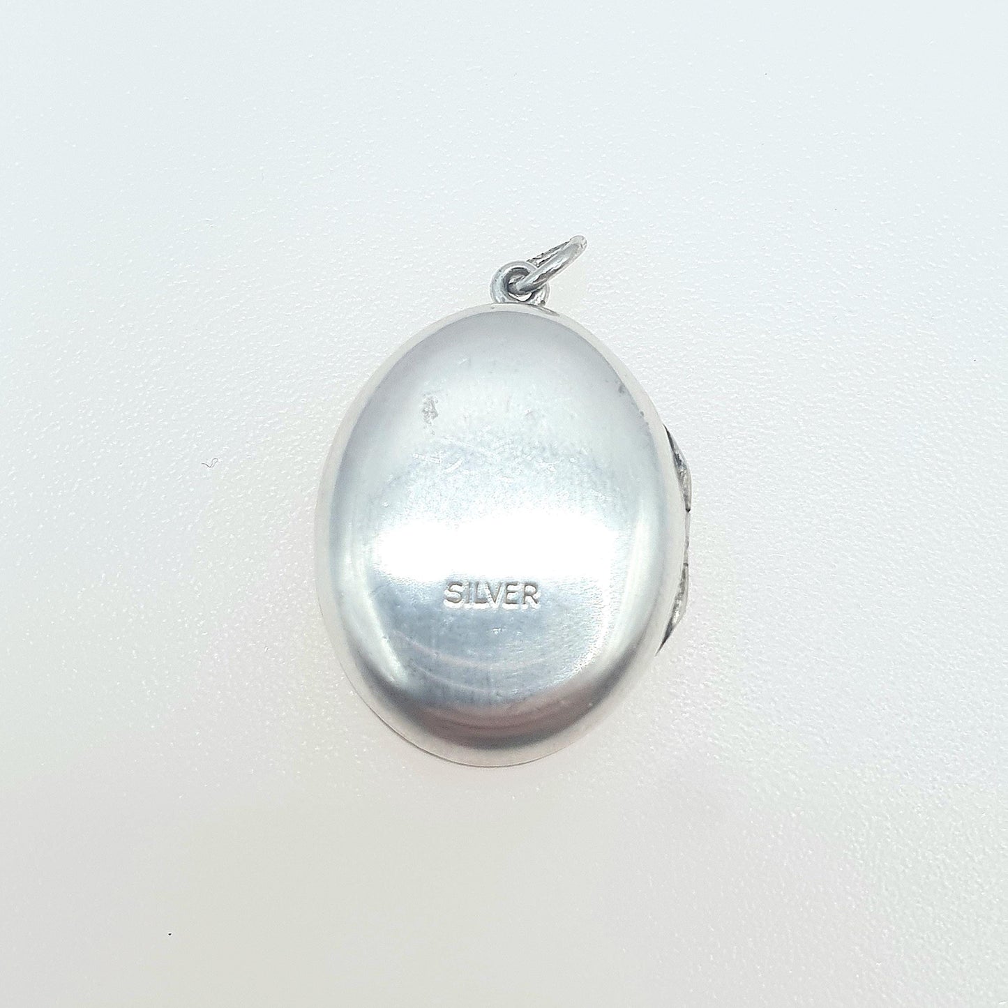 Antique Solid Silver Oval Locket Back and Front Hand Engraved Photo Keepsake Gift Pendant Necklace Womens Unisex Jewelry Jewellery