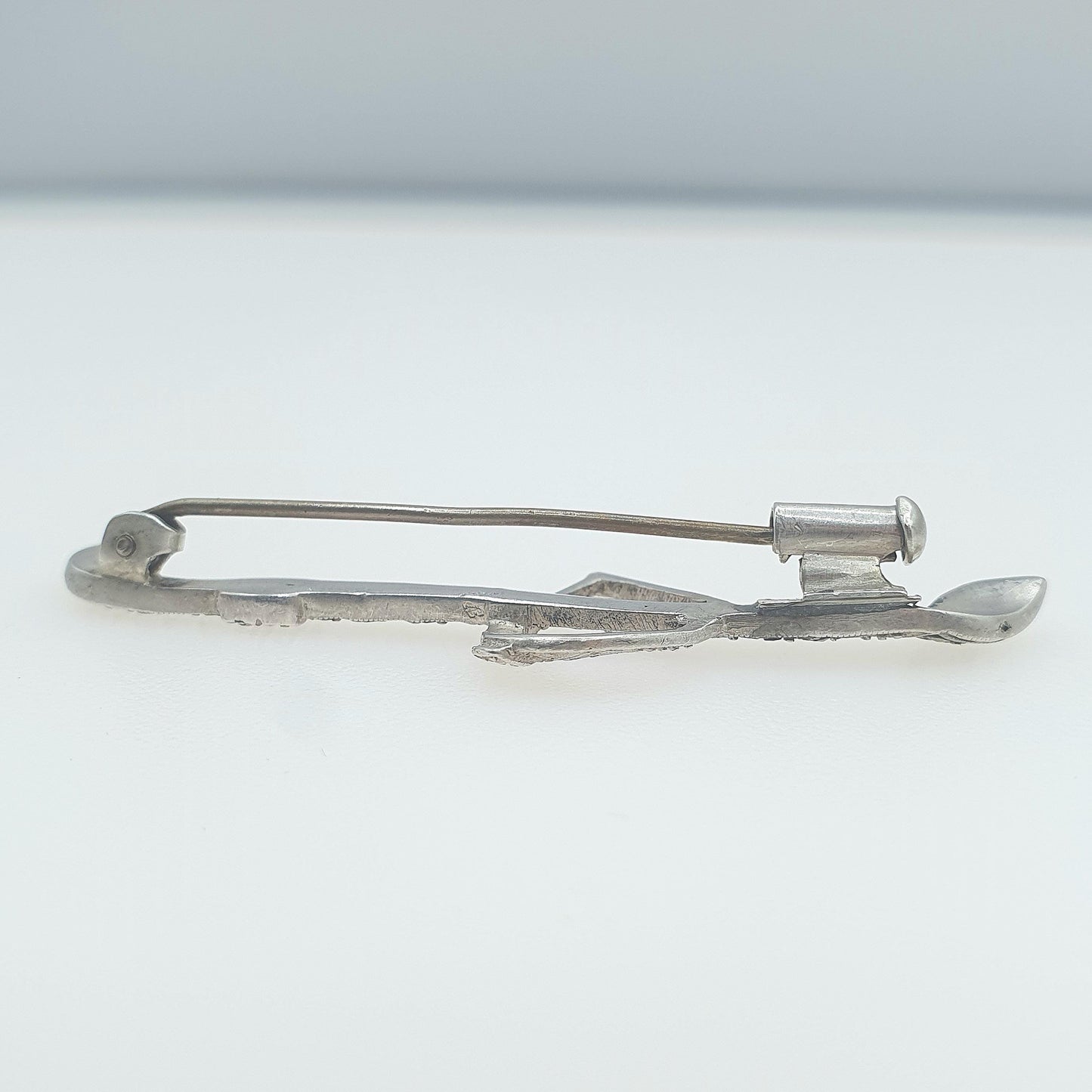 Antique Art Deco Solid Silver Riding Crop & Stirrup Brooch Marcasite Horseriding Equestrian Sport Unisex Womens Jewelry Jewellery