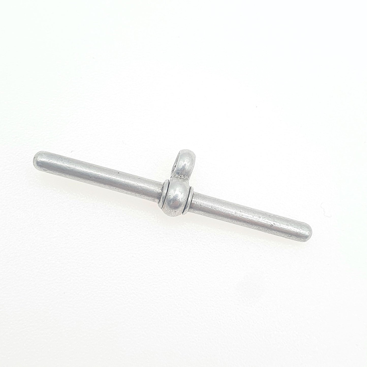 Antique Victorian Sterling Silver T Bar Pendant Fob Albert Chain Charm Necklace Vintage Mens Womens Jewelry Jewellery