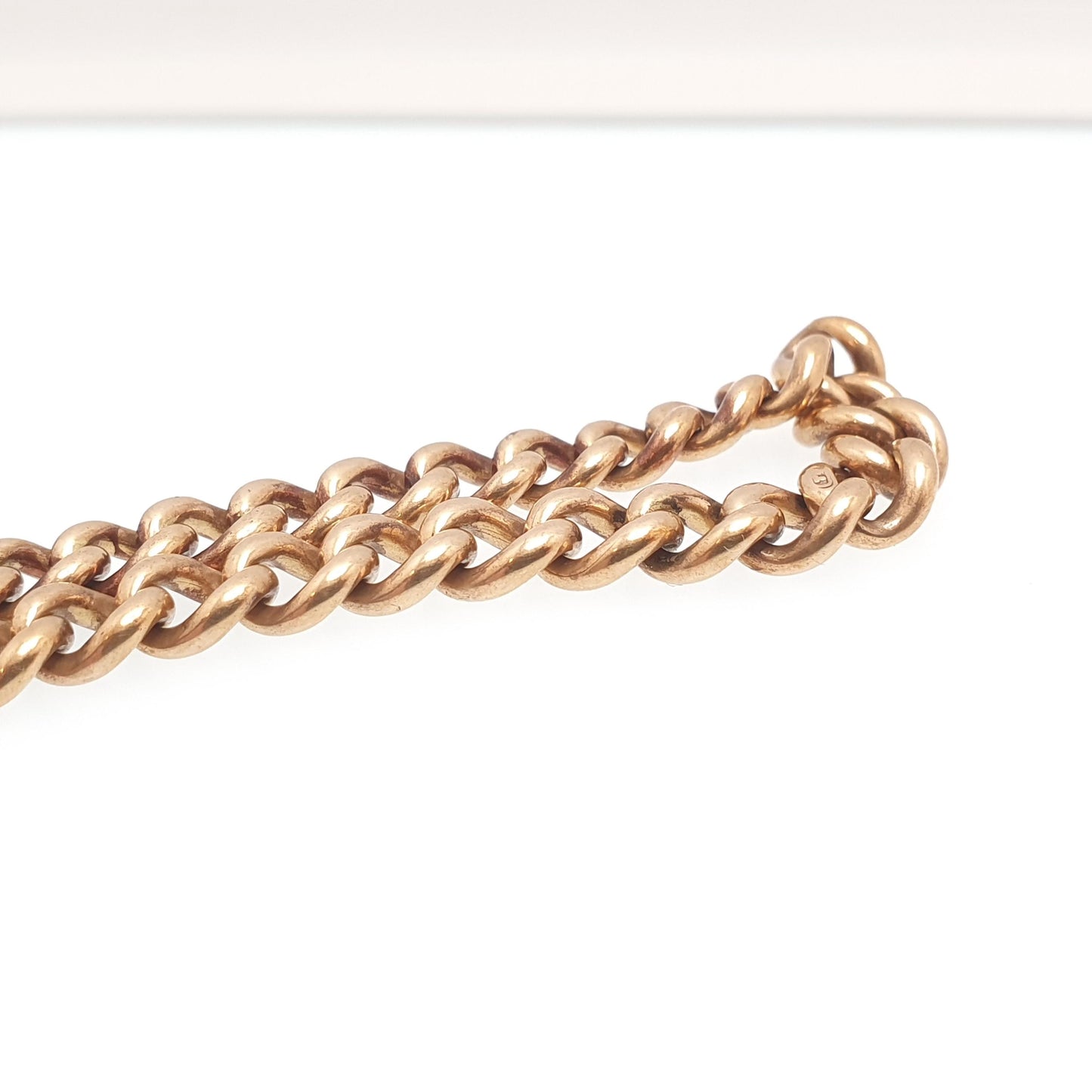 Antique Rolled Gold Filled Bracelet Padlock Lock Charm Victorian Albert Chain Curb Link 19cm 7.5" 17.45g Jewelry Jewellery Womens