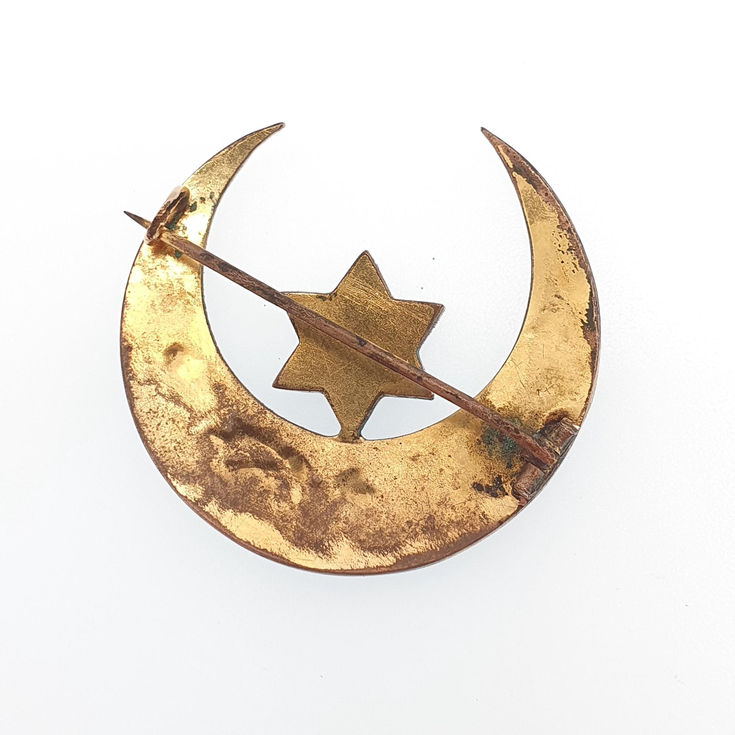Antique Victorian Bohemian Garnet Star Brooch Crescent Moon Starburst Rolled Gold Renaissance Revival Pyrope Vintage Jewelry Jewellery
