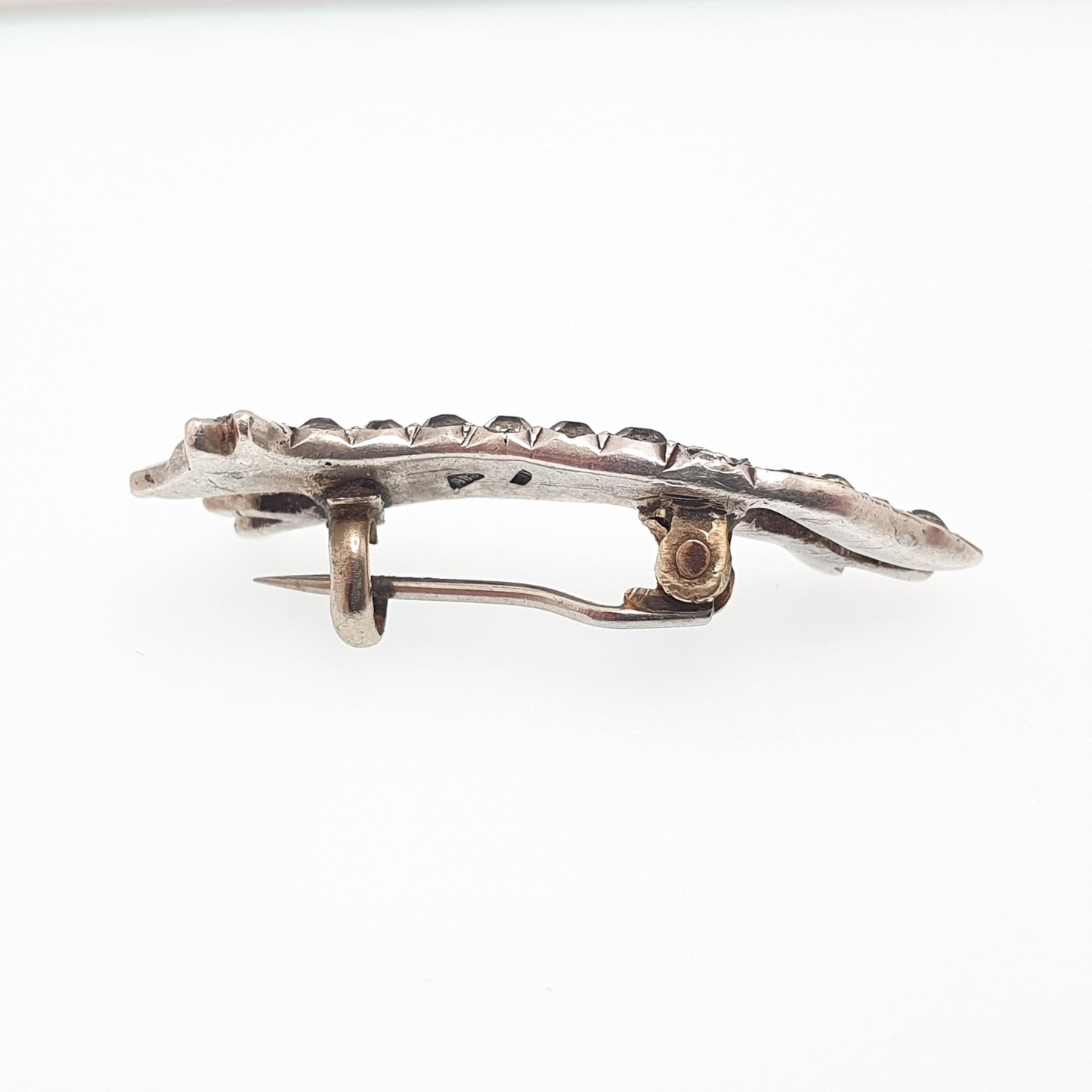 Antique Solid Silver Fox Brooch Diamond Paste Pin Foxes Cunning Good Luck Vintage Animal Jewelry Jewellery