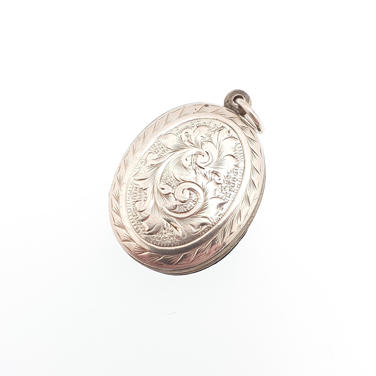 Antique Victorian Solid Silver Oval Locket Back and Front Hand Engraved Pendant Picture Photo Vintage Womens Jewelry Jewellery
