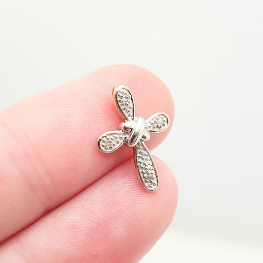 Vintage 9ct Gold Diamond Cross Crucifix Pendant Genuine Real Diamonds Solid 9k 9kt 375 Gemstone Necklace Small Womens Jewellery Jewelry