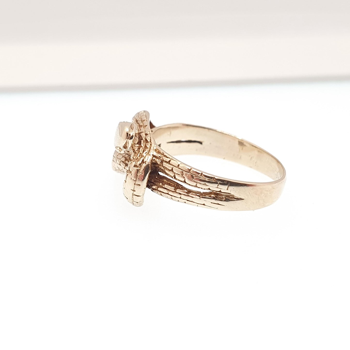 Vintage 9ct 9k Gold Snake Ring Double Snakes Solid 9kt 9kt Victorian Revival Hallmark Retro Reptile Animal Jewelry Jewellery