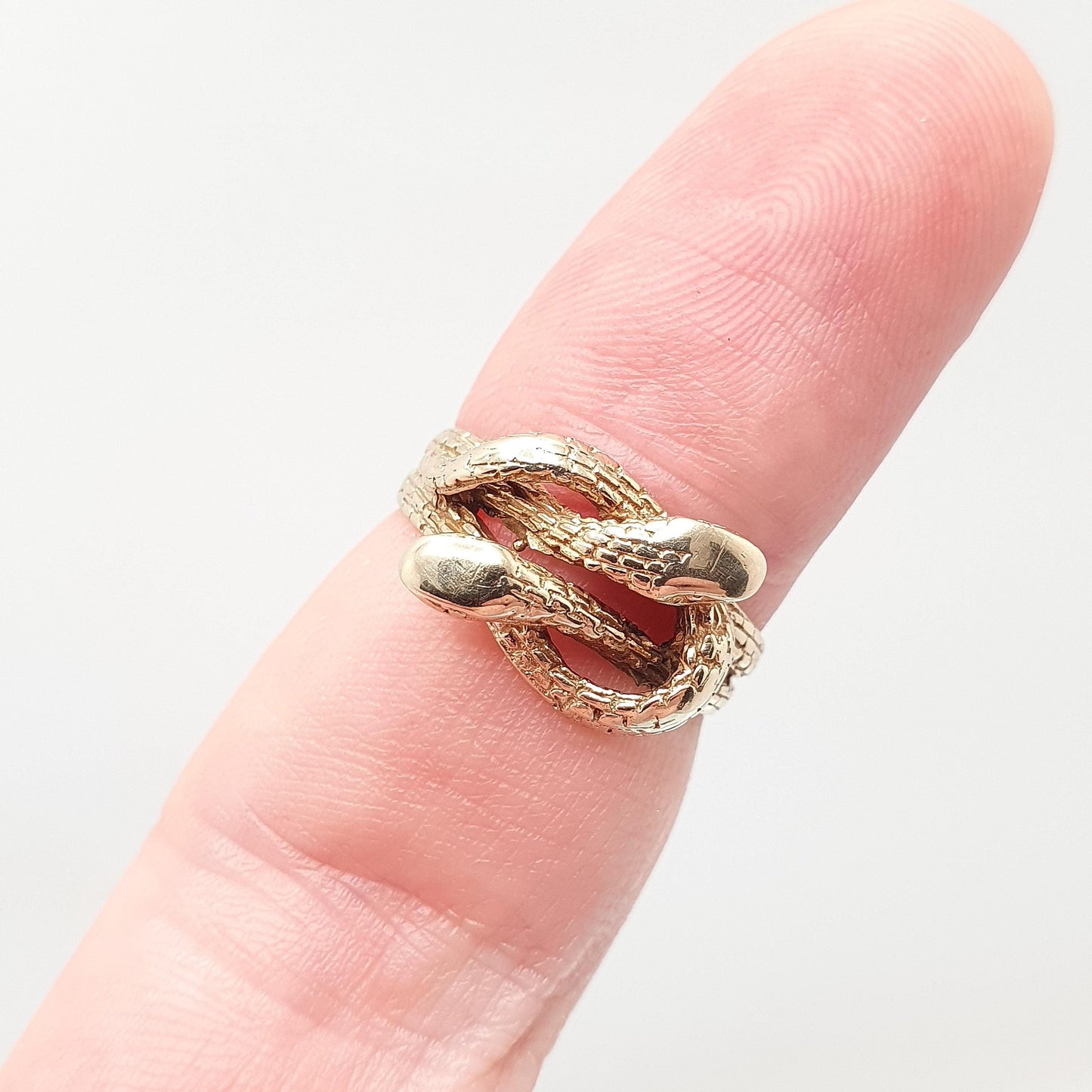 Vintage 9ct 9k Gold Snake Ring Double Snakes Solid 9kt 9kt Victorian Revival Hallmark Retro Reptile Animal Jewelry Jewellery
