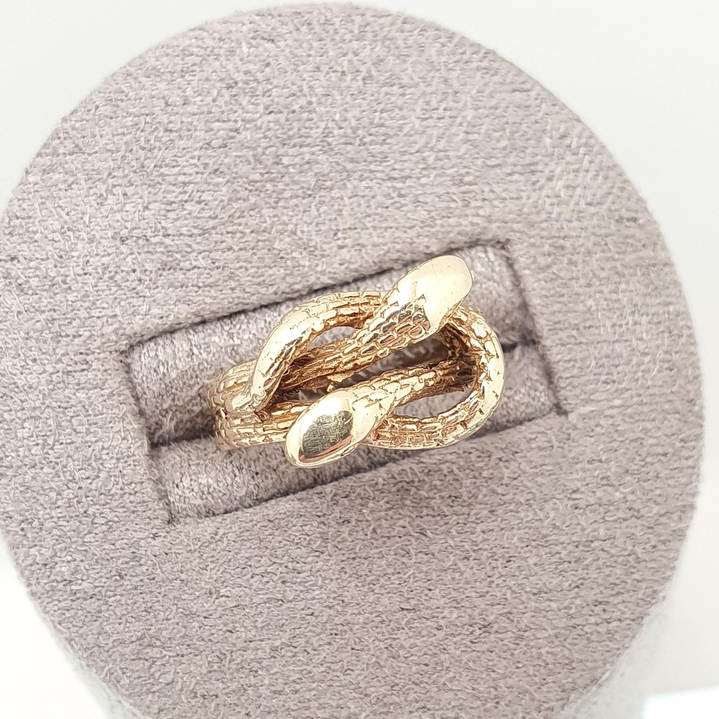 Vintage 9ct 9k Gold Snake Ring Double Snakes Solid 9kt 9kt Victorian Revival Hallmark Retro Reptile Animal Jewelry Jewellery