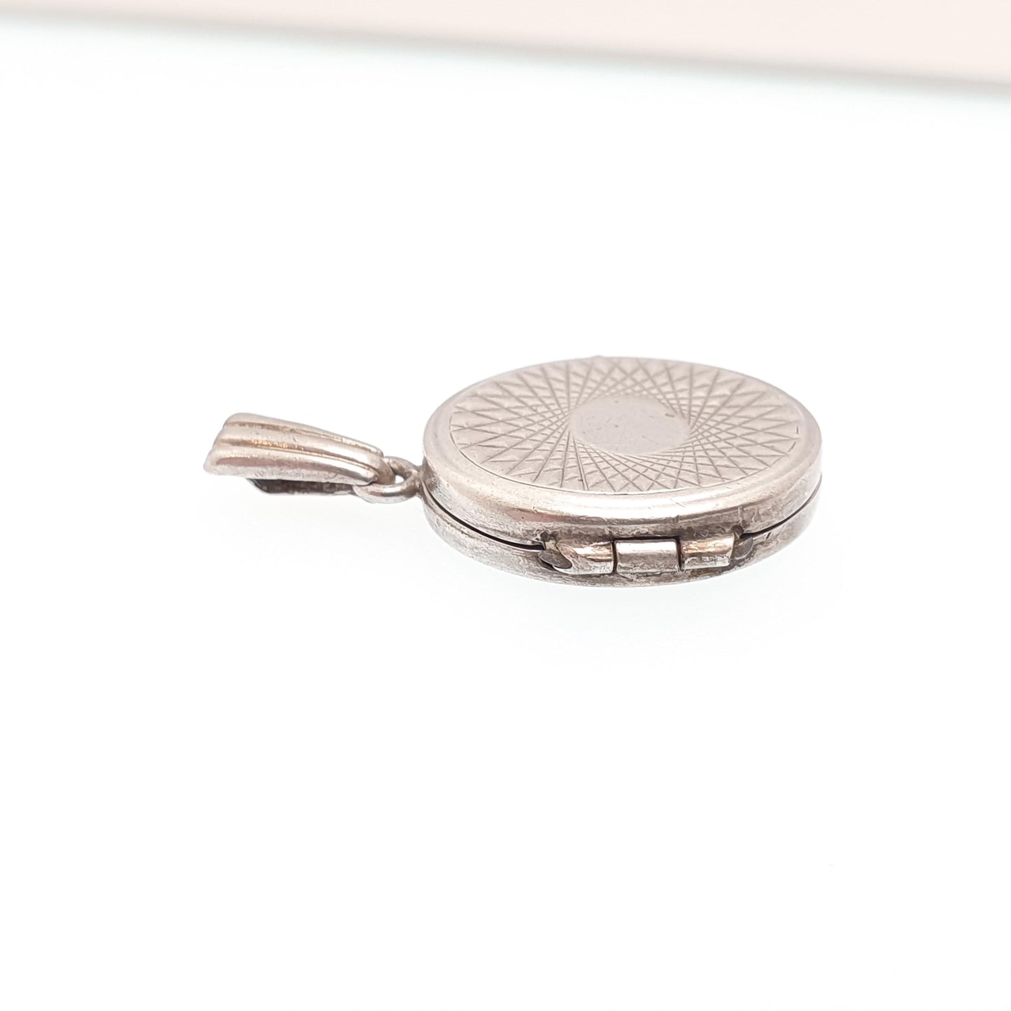 Vintage GEORG JENSEN Sterling Silver Locket Gyroscope Oval Necklace Small Pendant Tiny Picture Photo Jewelry Jewellery