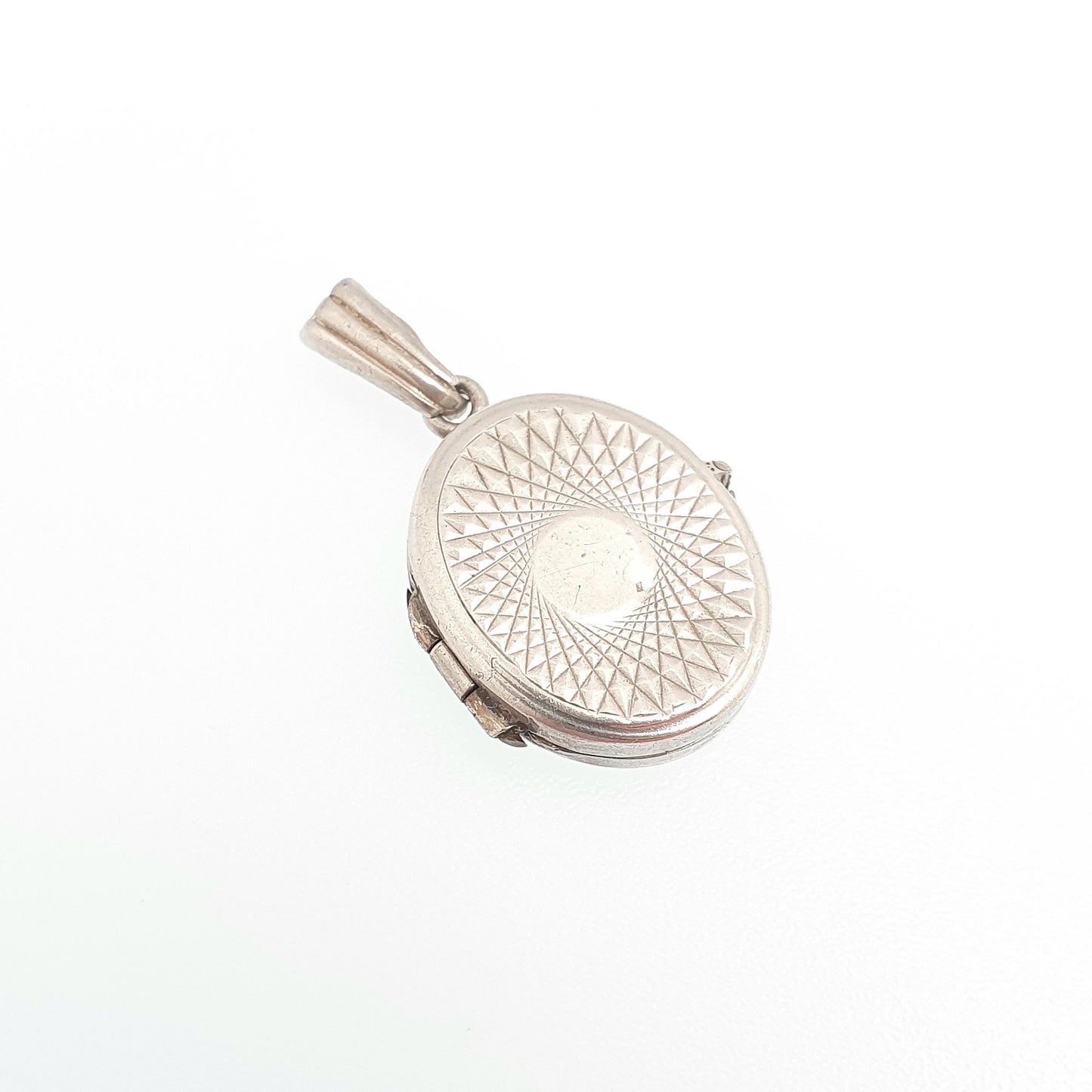 Vintage GEORG JENSEN Sterling Silver Locket Gyroscope Oval Necklace Small Pendant Tiny Picture Photo Jewelry Jewellery