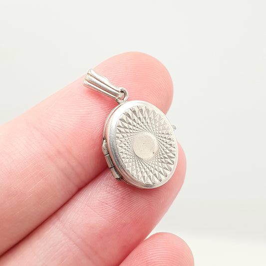 Vintage GEORG JENSEN Sterling Silver Locket Gyroscope Oval Necklace Small Pendant Tiny Picture Photo Jewelry Jewellery