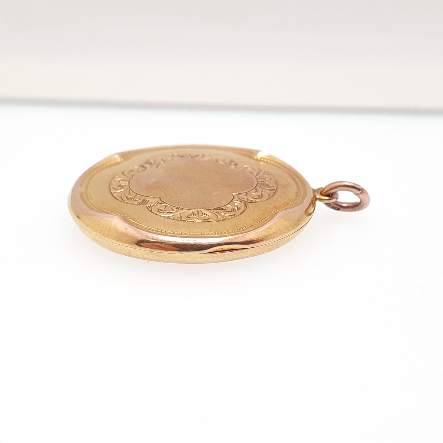 Antique Solid 9k 9ct Gold Locket Round 1912 Hallmark Large Big All 9ct 9kt Gold Necklace Photo Picture Pendant Jewelry Jewellery