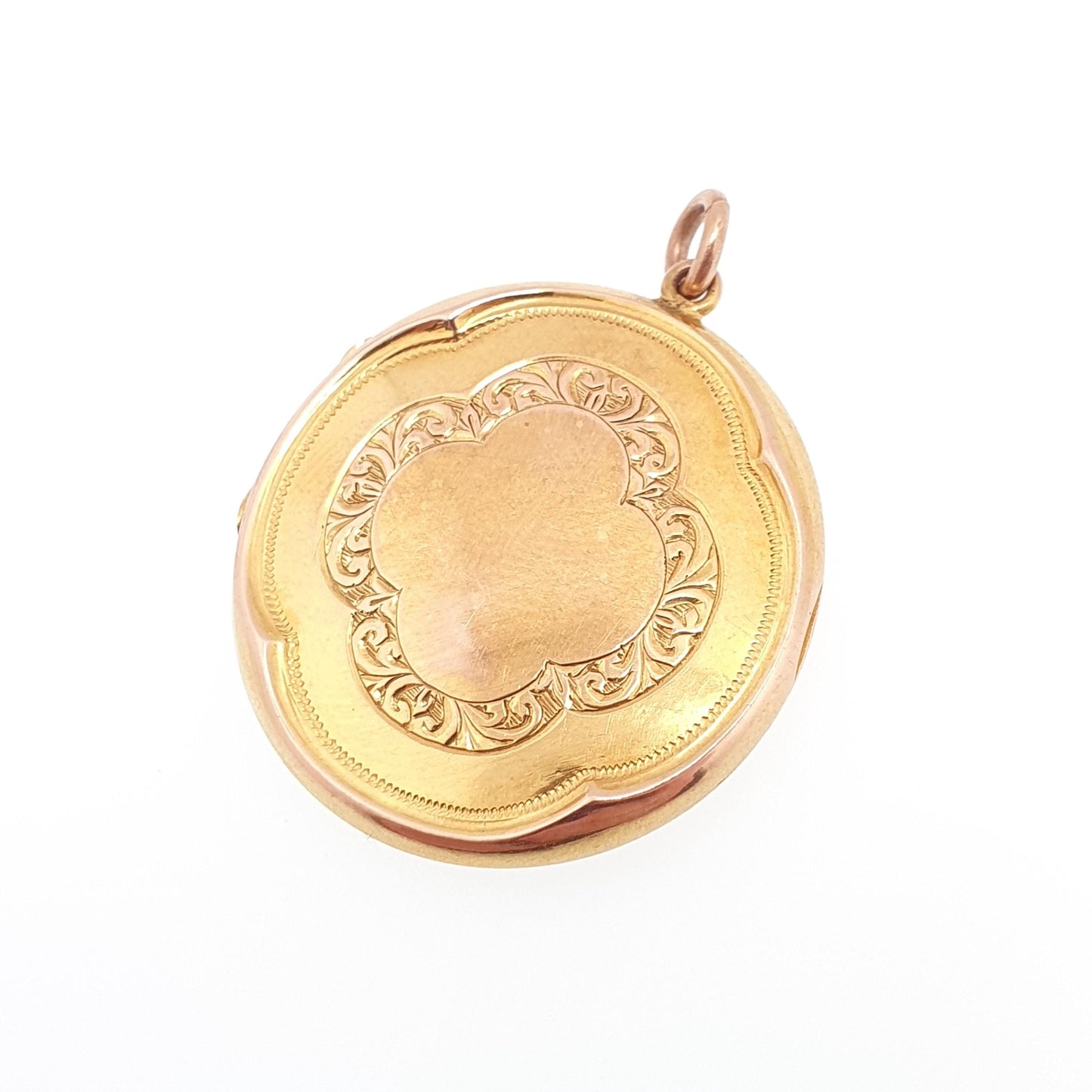 Antique Solid 9k 9ct Gold Locket Round 1912 Hallmark Large Big All 9ct 9kt Gold Necklace Photo Picture Pendant Jewelry Jewellery
