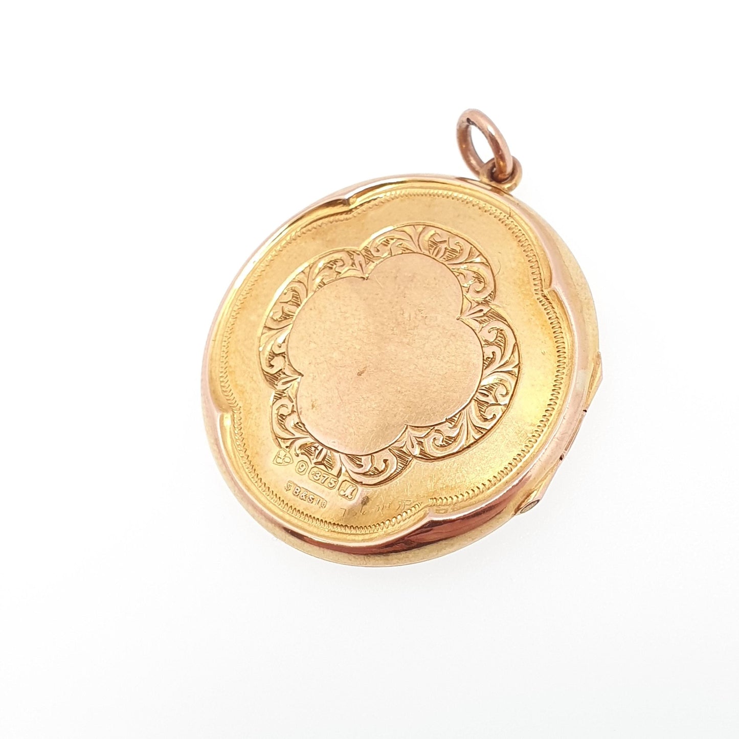 Antique Solid 9k 9ct Gold Locket Round 1912 Hallmark Large Big All 9ct 9kt Gold Necklace Photo Picture Pendant Jewelry Jewellery